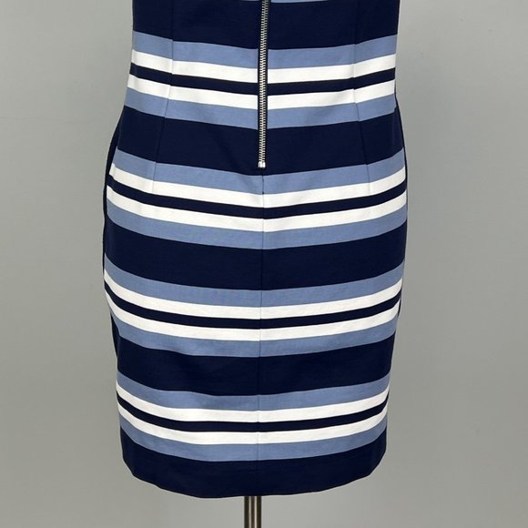 MICHAEL Michael Kors Womens Blue Stripe Sleeveless Sheath Dress Stretchy size 8 - Picture 7 of 12